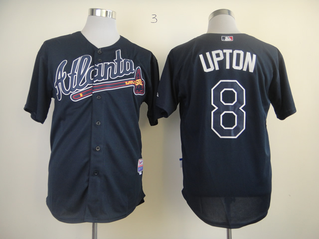 Men Atlanta Braves #8 Upton Blue MLB Jerseys